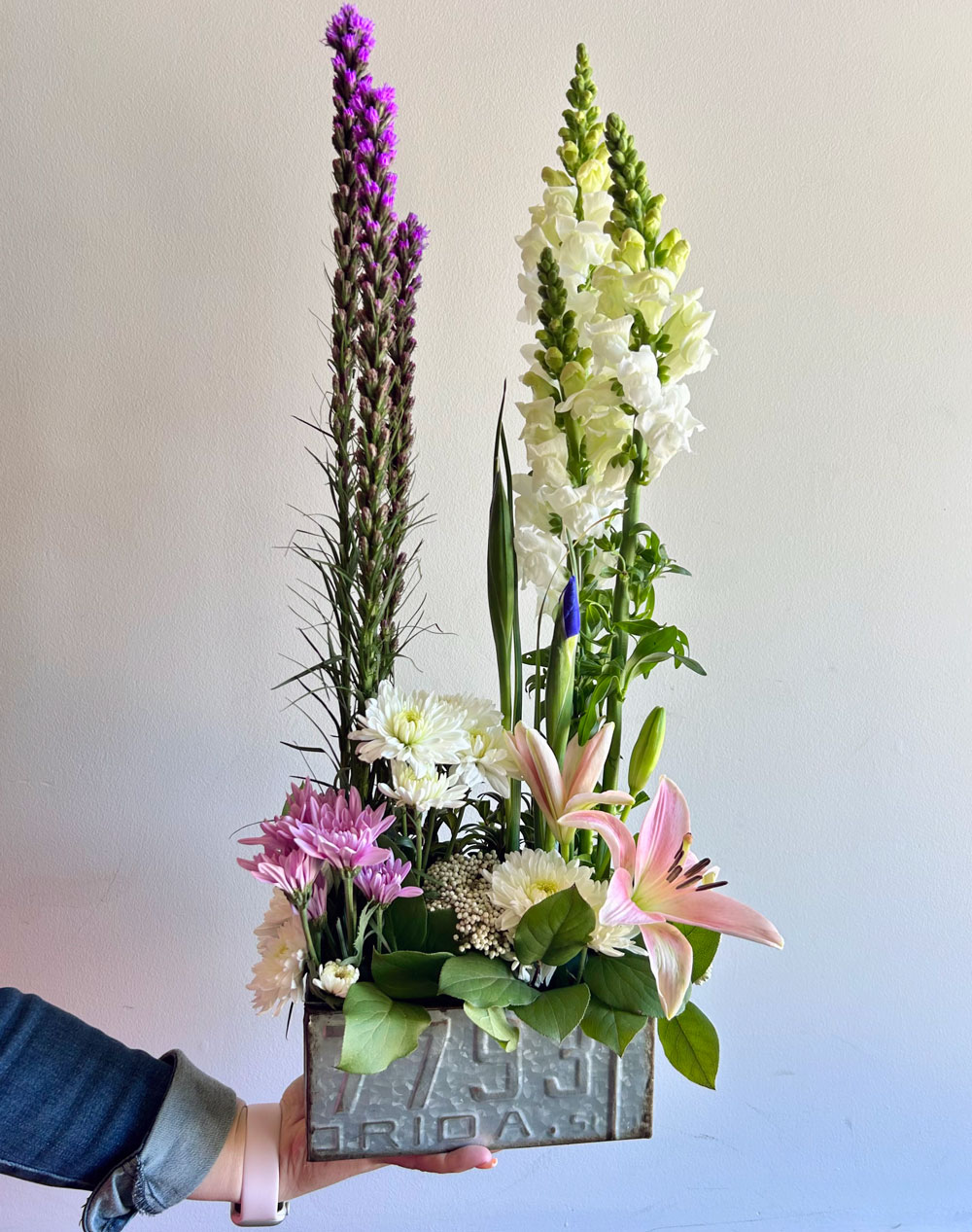 Liatris, Snap Dragons, Daisies, Lilies for Mother's Day